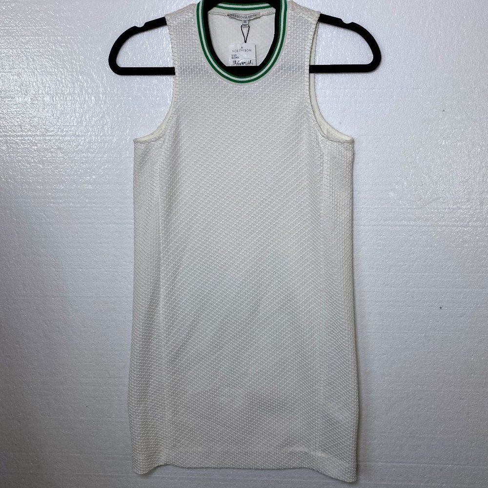 Rebecca Minkoff New Size XS Karina Shift Tennis Dress White Textured Sleeveless